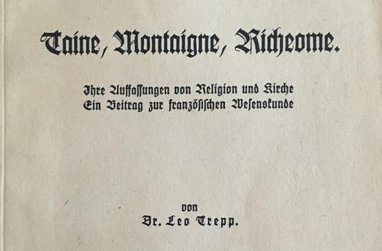Das Titelcover mit noch alten deutschen Schriftzeichen einer Arbeit von Trepp